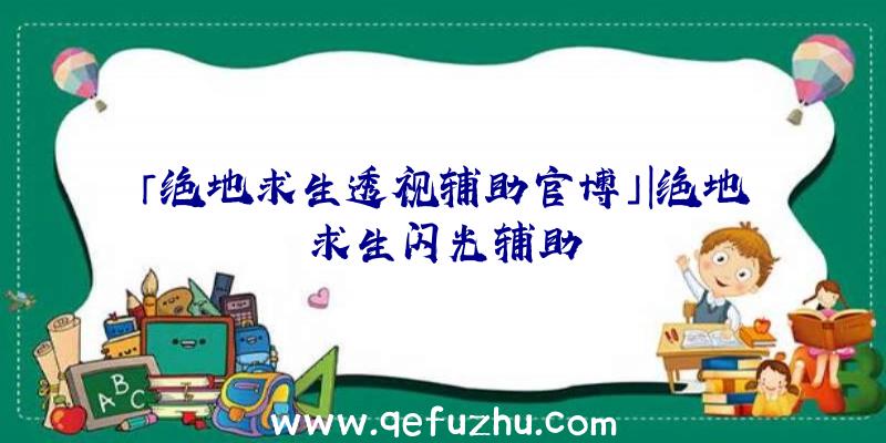 「绝地求生透视辅助官博」|绝地求生闪光辅助